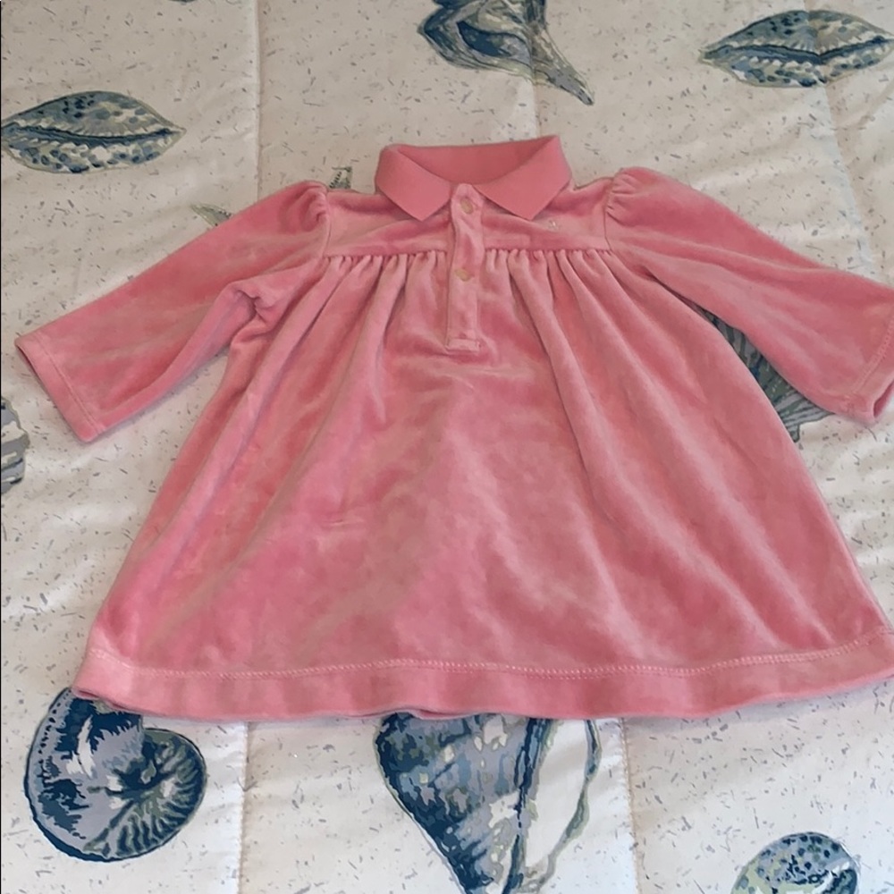 Ralph Lauren 9M pink dress velour baby